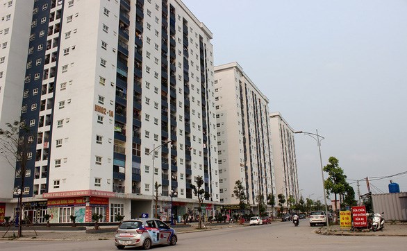 Khu nhà HH02 xây vượt tầng so với quy hoạch được duyệt tại khu đô thị Thanh Hà - Cienco 5 - Ảnh: BẢO NGỌC