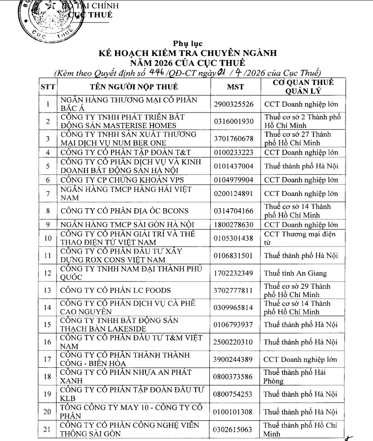 Loạt “ông lớn” BĐS vào tầm ngắm kiểm tra thuế 2026: Bcons, Tiến Phước, Thắng Lợi, Gamuda Land… đều có tên  - Ảnh 2