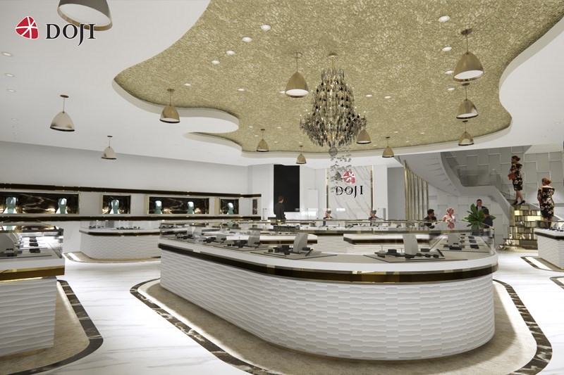 Kh&ocirc;ng gian mua sắm trang sức sang trọng v&agrave; đẳng cấp bậc nhất TP HCM tại DOJI Tower. &nbsp;