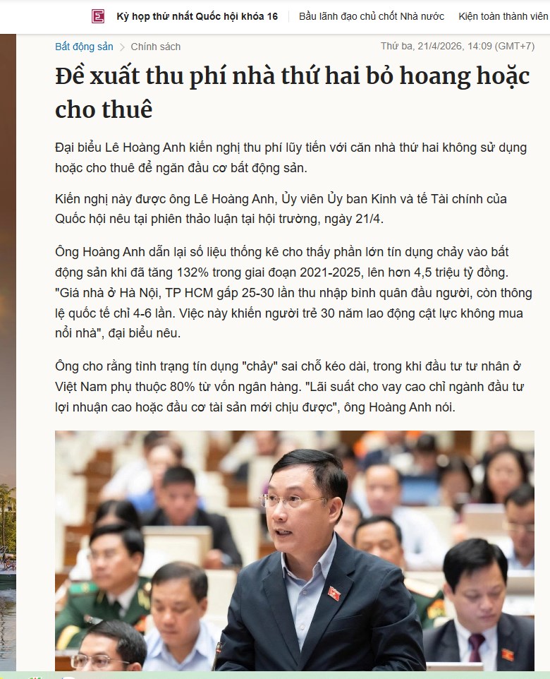 Mọi người đọc kỹ b&agrave;i viết:&nbsp;https://vnexpress.net/de-xuat-thu-phi-nha-thu-hai-bo-hoang-hoac-cho-thue-5065143.html