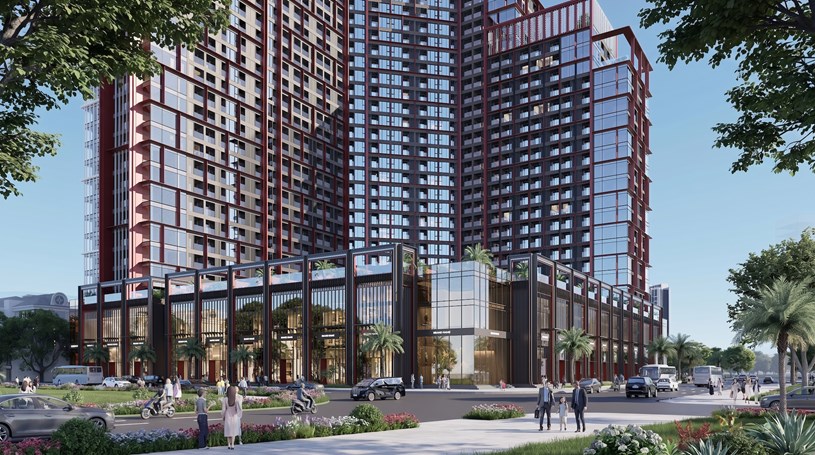 Hệ thống shophouse khối đế sầm uất đ&aacute;p ứng trọn vẹn nhu cầu mua sắm v&agrave; dịch vụ của cư d&acirc;n căn hộ Symphony 5. Ảnh: Sun Property.