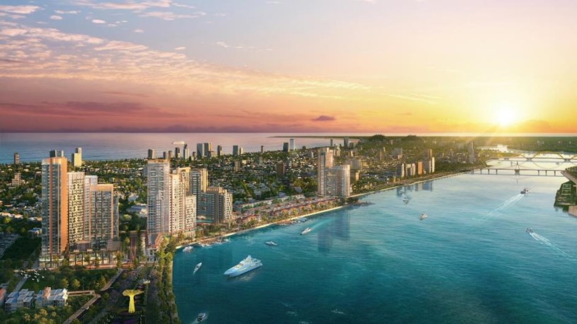 T&ograve;a th&aacute;p cuối c&ugrave;ng của quần thể Sun Symphony Residence ch&iacute;nh thức ra mắt, n&acirc;ng tầm diện mạo đ&ocirc; thị b&ecirc;n d&ograve;ng H&agrave;n Giang. Ảnh: Sun Property.