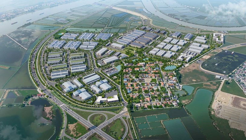 Khu c&ocirc;ng nghiệp Nam Tr&agrave;ng C&aacute;t sẽ trở th&agrave;nh mắt x&iacute;ch quan trọng trong hệ sinh th&aacute;i c&ocirc;ng nghiệp - logistics của Hải Ph&ograve;ng. Ảnh: Phối cảnh dự &aacute;n.