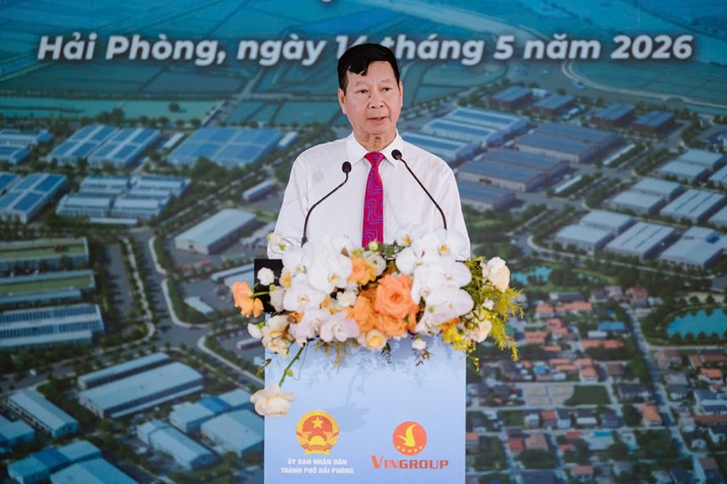 &Ocirc;ng L&ecirc; Khắc Hiệp &ndash; Ph&oacute; Chủ tịch Tập đo&agrave;n Vingroup ph&aacute;t biểu tại sự kiện.&nbsp;Ảnh:&nbsp;Vinhomes.