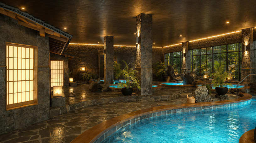 Kh&ocirc;ng gian kho&aacute;ng n&oacute;ng Onsen &ndash; tiện &iacute;ch đặc quyền chỉ c&oacute; ở Sun Festo Town. Ảnh minh họa: Sun Property.&nbsp;