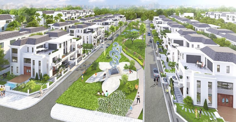 Phối cảnh dự &aacute;n Homeland Blue House do Dana Home Land l&agrave;m chủ đầu tư.