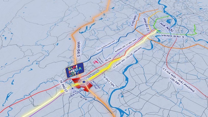 Tổng thể si&ecirc;u đ&ocirc; thị Sun Mega City H&agrave; Nam với quy m&ocirc; 1.690 ha &nbsp;