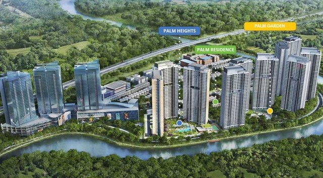 Phối cảnh tổng thể Palm&nbsp;City của li&ecirc;n doanh&nbsp;Keppel Land - Tiến Phước - Trần Th&aacute;i.