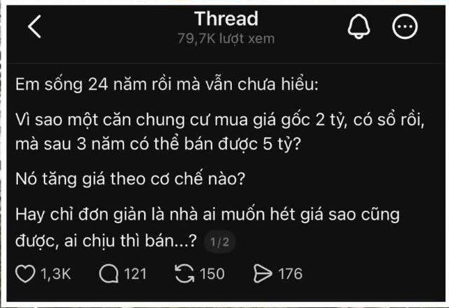 "Chung cư mua giá gốc 2 tỷ, có sổ rồi, sao 3 năm sau bán được 5 tỷ? Nó tăng giá kiểu gì?"  - Ảnh 1