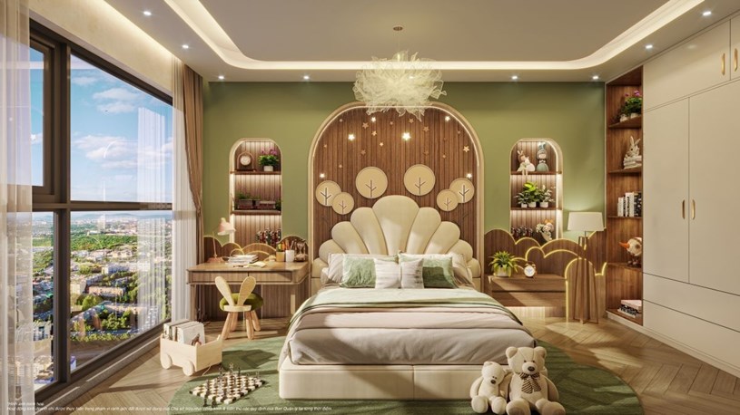 Hệ cửa k&iacute;nh cỡ lớn đ&oacute;n &aacute;nh s&aacute;ng tự nhi&ecirc;n, mở ra thế giới tuổi thơ mộng mơ cho con trẻ (Ảnh: Vinhomes).