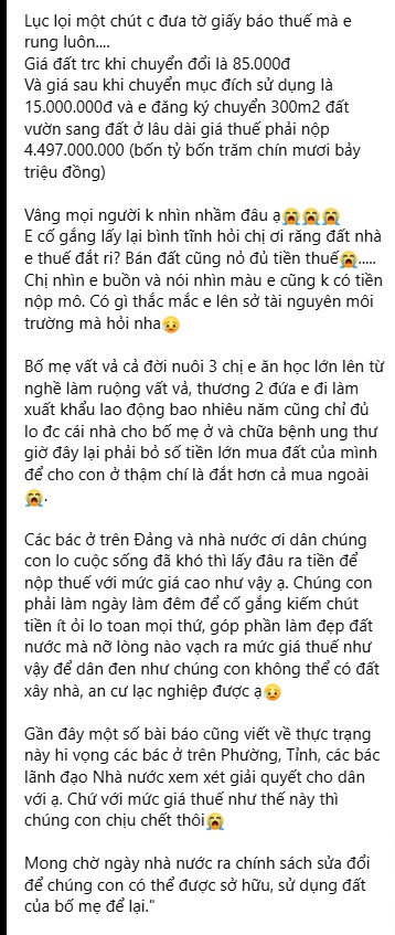 C&acirc;u chuyện được chia sẻ tr&ecirc;n Facebook.