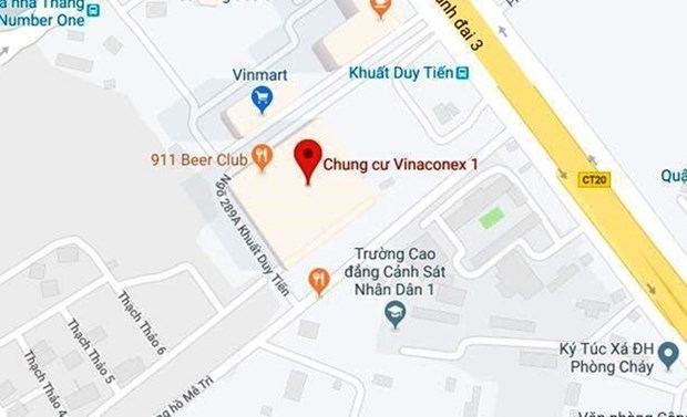 Chung cư Vinaconex 1 nơi sự việc xảy ra. (Nguồn: PV/Vietnam+)