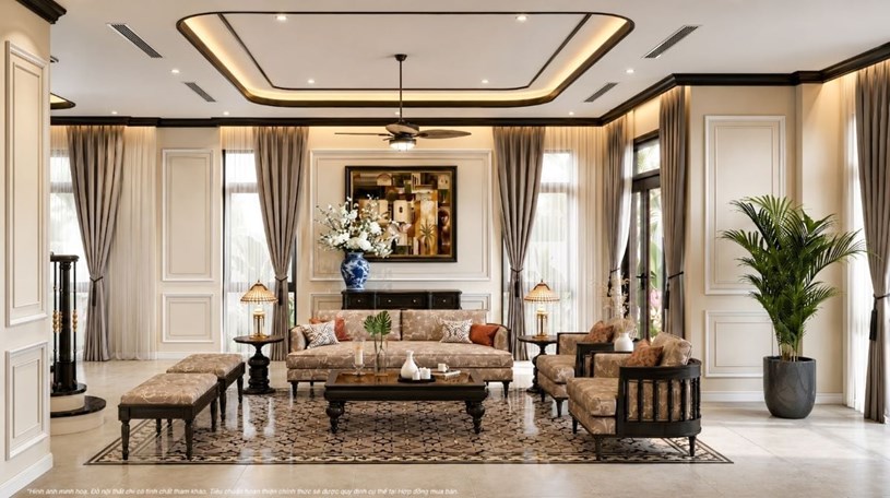 Kh&ocirc;ng gian nội thất Indochine sang trọng mang đến trải nghiệm nghỉ dưỡng ti&ecirc;u chuẩn quốc tế cho du kh&aacute;ch.
