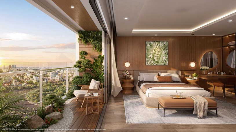 Diện t&iacute;ch l&ecirc;n tới tr&ecirc;n 180m2 c&ugrave;ng ban c&ocirc;ng rộng lớn mở ra trải nghiệm sống bề thế như một dinh thự ch&acirc;n m&acirc;y.