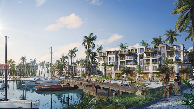 Phường Ch&agrave;i với thiết kế nh&agrave; phố lấy cảm hướng từ những con thuyền gỗ (Ảnh: Sun Property).