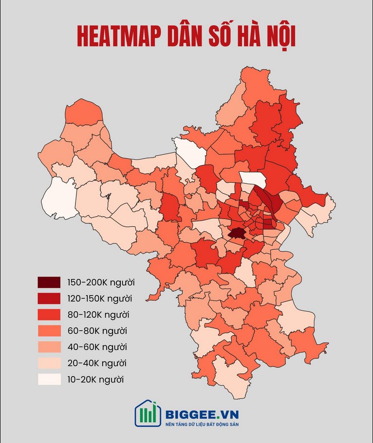 Heatmap gi&#225; đất, d&#226;n số v&#224; hạ tầng giao th&#244;ng ch&#237;nh tại H&#224; Nội  - Ảnh 3