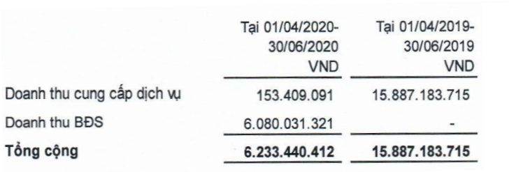 Kết quả kinh doanh của DRH Holdings tăng trưởng nhờ được ho&agrave;n thuế. (Nguồn: BCTC hợp nhất qu&iacute; II/2020)