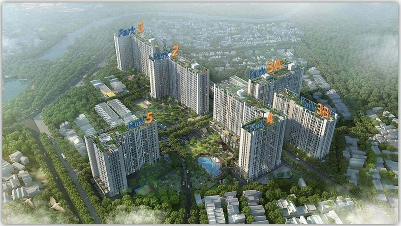 Phối cảnh dự &aacute;n Picity High Park Quận 12, bao gồm 6 block.