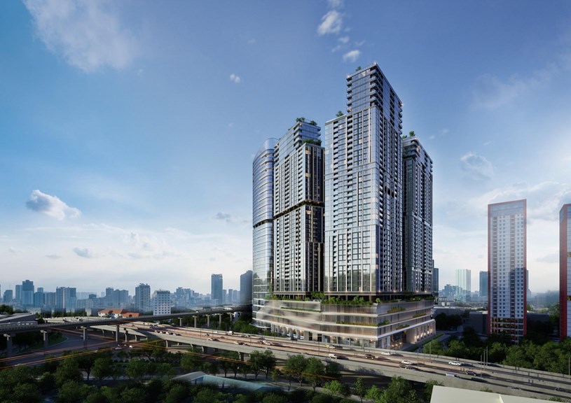 Sun Feliza Suites tọa lạc tại giao lộ sầm uất bậc nhất Cầu Giấy, H&agrave; Nội. (Ảnh: Sun Property)