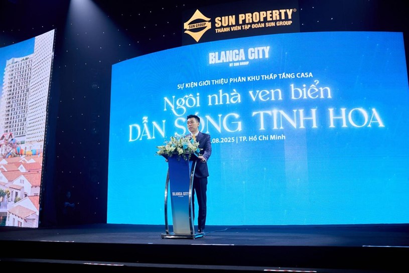 &Ocirc;ng Nguyễn Cao Cường - tổng gi&aacute;m đốc Sun Property - ph&aacute;t biểu tại sự kiện - Ảnh: Sun Property &nbsp;