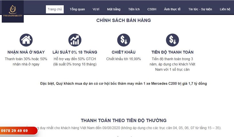 Sapphire 2 của TNR Goldmark City chiết khấu l&ecirc;n đến 17%.