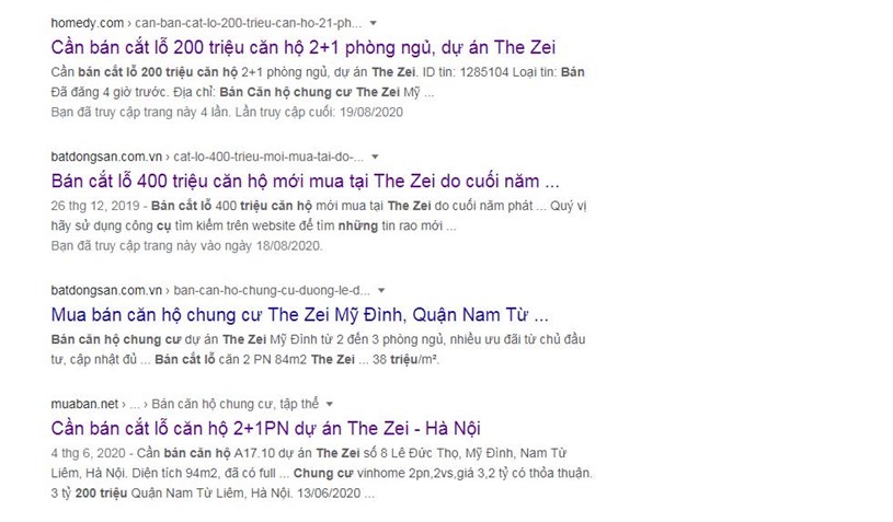 Th&ocirc;ng tin rao b&aacute;n cắt lỗ căn hộ The Zei.