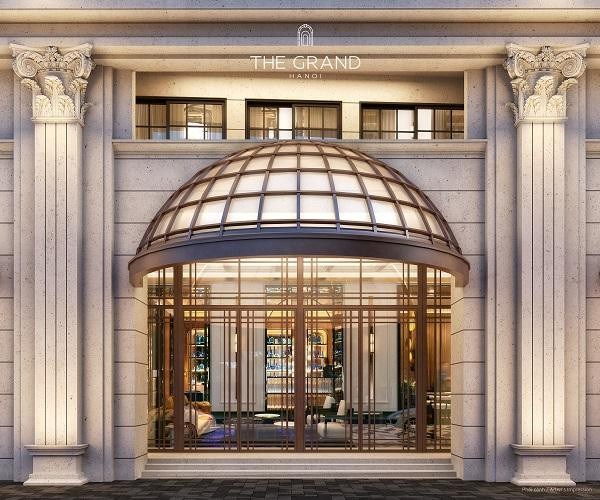 Cổng chính vào Khu căn hộ hàng hiệu Ritz-Carlton.  