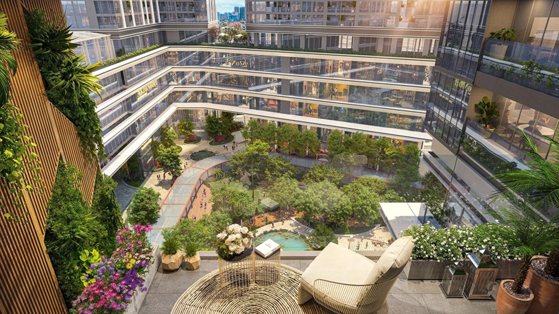 Sun Feliza Suites d&agrave;nh hơn 11.000m2 đất để kiến tạo kh&ocirc;ng gian xanh cho cư d&acirc;n. Ảnh: Sun Property.