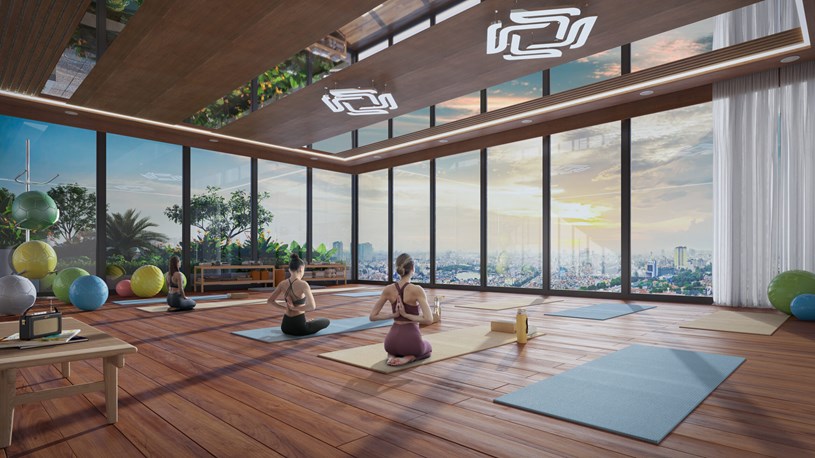 Ph&ograve;ng gym v&agrave; yoga đặt tại tầng 12B gia tăng th&ecirc;m tiện &iacute;ch r&egrave;n luyện thể chất cho cư d&acirc;n Fiato Airport City