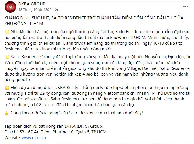 Chưa được cấp ph&#233;p mở b&#225;n SCC đ&#227; rầm rộ quảng c&#225;o dự &#225;n Salto Residence - Ảnh 1