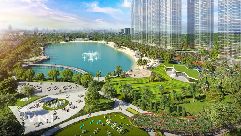 Đại c&ocirc;ng vi&ecirc;n trung t&acirc;m với Hồ c&aacute;t trắng trải d&agrave;i (10.5ha)