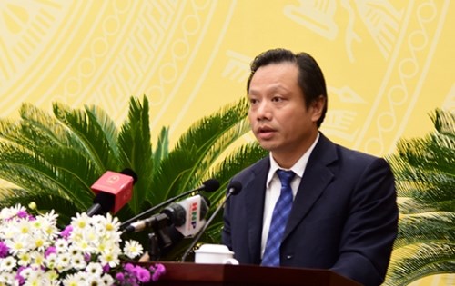 Giám đốc Sở QH&KT Nguyễn Trúc Anh báo cáo kết quả công tác quy hoạch trên địa bàn thành phố. Ảnh: Phúc Nguyên