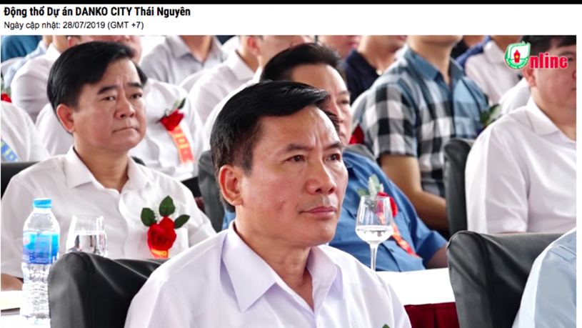 Chủ tịch tỉnh Thái Nguyên Vũ Hồng Bắc dự động thổ Danco City (ảnh cắt từ clip Báo Thái Nguyên)