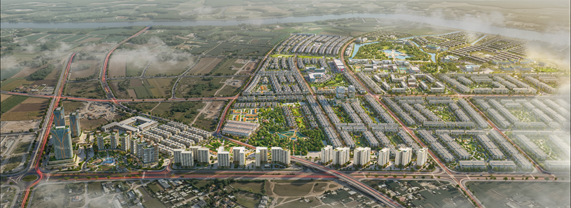 Tổ hợp dự &aacute;n nằm tại điểm giao v&ograve;ng cung của c&aacute;c trục giao th&ocirc;ng &ldquo;đường bộ - đường sắt - đường thủy