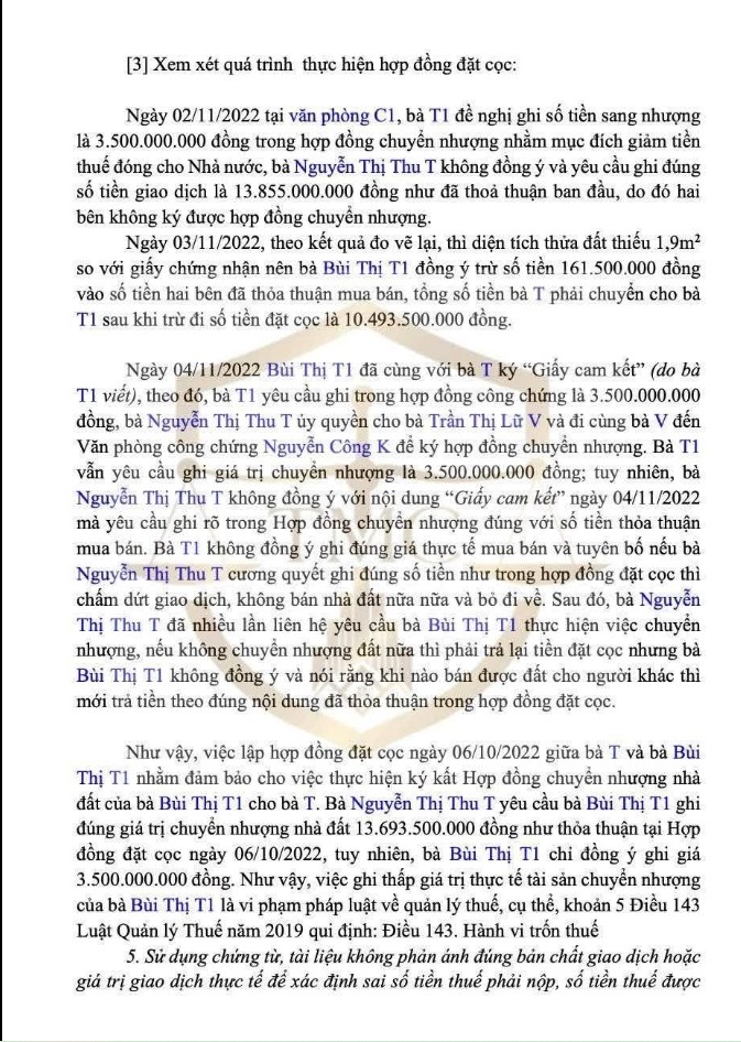 Chủ nhà đề nghị ghi giá chuyển nhượng thấp hơn giá mua bán thực tế, người mua không đồng ý dẫn đến huỷ hợp đồng đặt cọc 🙅‍♂️💸  - Ảnh 3