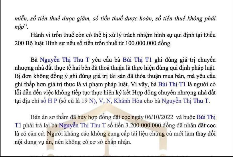 Chủ nhà đề nghị ghi giá chuyển nhượng thấp hơn giá mua bán thực tế, người mua không đồng ý dẫn đến huỷ hợp đồng đặt cọc 🙅‍♂️💸  - Ảnh 4