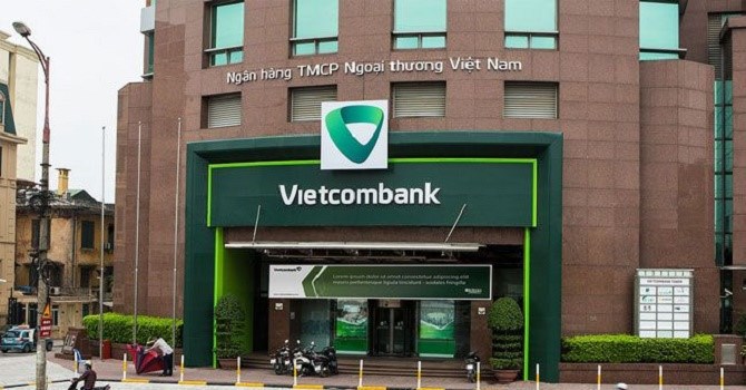Mộtđiểm giao dịch ngân hàng vietcombank.