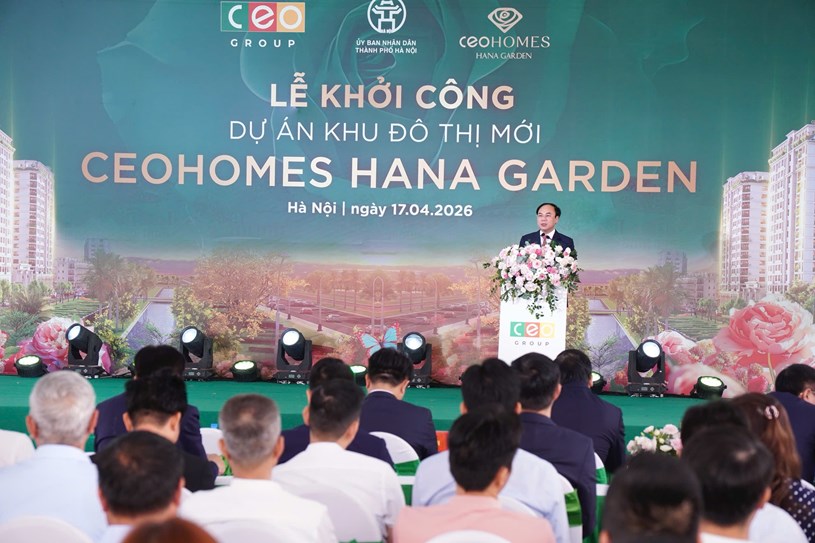 To&agrave;n cảnh lễ khởi c&ocirc;ng Dự &aacute;n Khu đ&ocirc; thị mới CEOHomes Hana Garden.