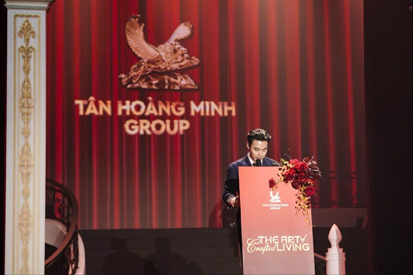 &Ocirc;ng Đỗ Ho&agrave;ng Minh, Ph&oacute; chủ tịch Tập đo&agrave;n T&acirc;n Ho&agrave;ng Minh ph&aacute;t biểu tại sự kiện