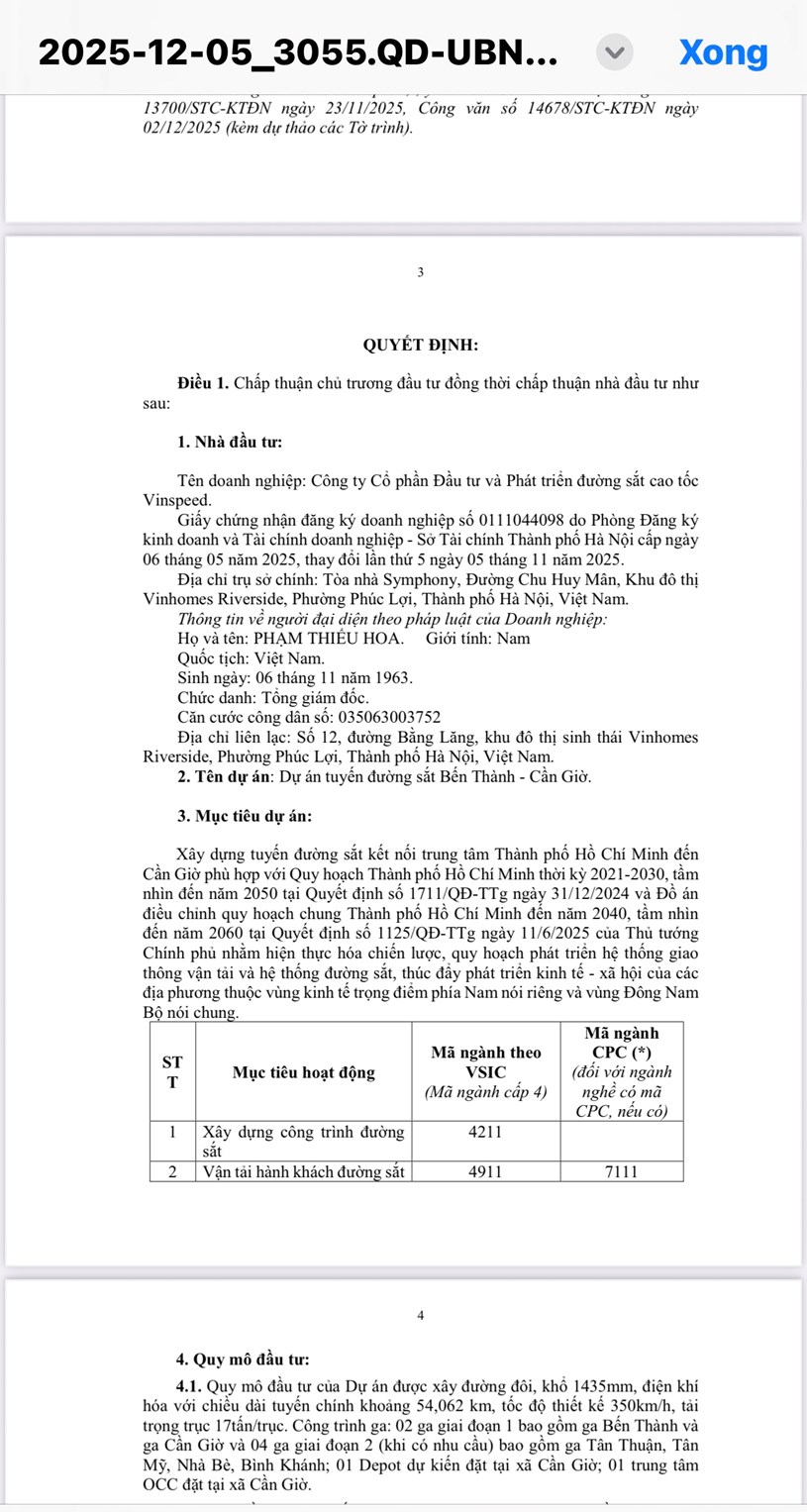 Văn bản chấp thuận đầu tư