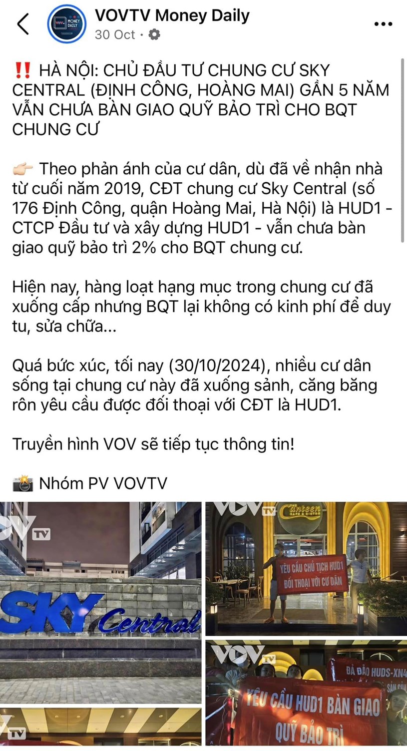 Sky Central 176 Định C&#244;ng đấu tranh đ&#242;i quỹ bảo tr&#236; từ chủ đầu tư HUD1 - Ảnh 2