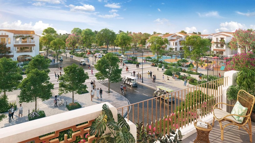 Hệ thống đường nội khu được quy hoạch b&agrave;i bản, kh&ocirc;ng gian th&ocirc;ng tho&aacute;ng. (Ảnh phối cảnh: Sun Property)