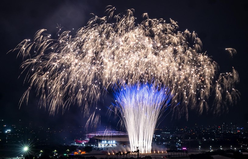 &nbsp;H&igrave;nh tượng c&acirc;y tre Việt Nam &ndash; một trong những m&agrave;n ph&aacute;o hoa &ldquo;g&acirc;y sốt&rdquo; sau sự kiện. Ảnh: &Aacute;nh Dương.