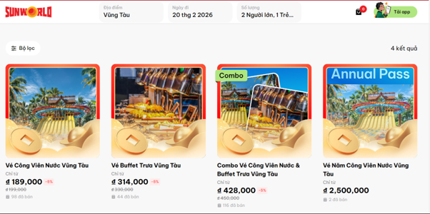 Giao diện cổng b&aacute;n v&eacute; online của Sun World Vung Tau ch&iacute;nh thức ra mắt ng&agrave;y 5/2/2026.