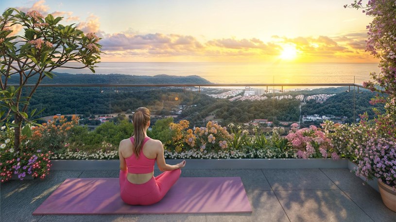 D&ugrave; nằm ở trung t&acirc;m lễ hội, căn hộ The Sunset vẫn giữ được sự y&ecirc;n tĩnh nhờ lợi thế tr&ecirc;n cao. Ảnh: Sun Group.