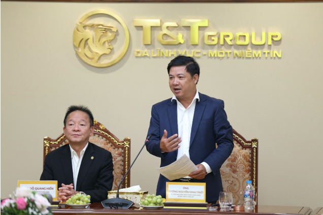 B&iacute; thư Tỉnh ủy Đắk Lắk Lương Nguyễn Minh Triết ph&aacute;t biểu tại buổi l&agrave;m việc. (Ảnh: T&amp;T Group)