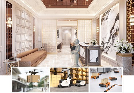 Tại Noble Palace Tay Thang Long WorldHotels Residences, hoạt động kinh doanh của thương chủ được hỗ trợ tối đa bởi c&ocirc;ng nghệ AI