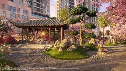 Hệ thống c&ocirc;ng vi&ecirc;n trải d&agrave;i từ mặt đất l&ecirc;n tầng cao mang đến cho Kyoto 5 kh&ocirc;ng gian sống trong l&agrave;nh hiếm c&oacute; &nbsp;