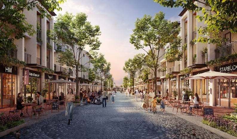 Khu vực thương mại được quy hoạch nhằm tạo d&ograve;ng người v&agrave; h&igrave;nh th&agrave;nh nhịp giao thương tại dự &aacute;n. Nguồn ảnh: BIM Group