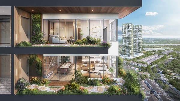 Căn hộ chăm s&oacute;c sức khỏe Forest Onsen c&oacute; s&acirc;n vườn trước khi bước v&agrave;o nh&agrave;